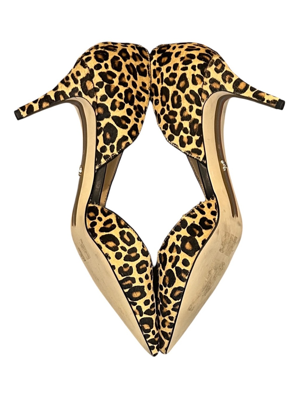 Sam Edelman Jari Leopard Printed Calf Hair on Leather D’Orsay Pointed Pumps 10 - Picture 6 of 8